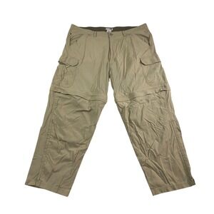 REI Sahara Convertible Cargo Hiking Pants Mens 42x30 Khaki Tan Zip Off 693190